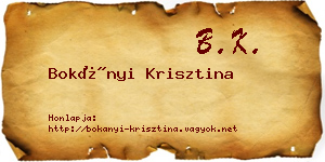 Bokányi Krisztina névjegykártya